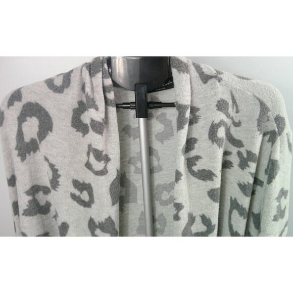 Rae Mode Gray Leopard Open Cardigan Women's 1X - Picture 2 of 5